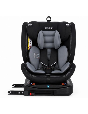 Καθισματάκι αυτοκινήτου Lunex με isofix για βάρος 0 έως 36kg περιστρεφόμενο 360 μοίρες σε Μαύρο γκρι