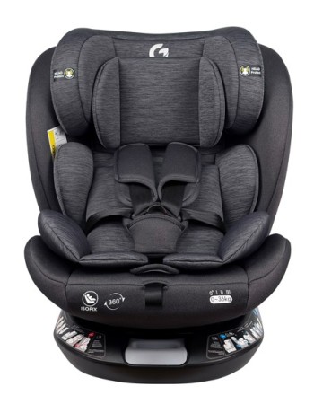 Καθισματάκι αυτοκινήτου G με isofix για βάρος 0 έως 36kg περιστρεφόμενο 360 μοίρες σε μαύρο γκρι