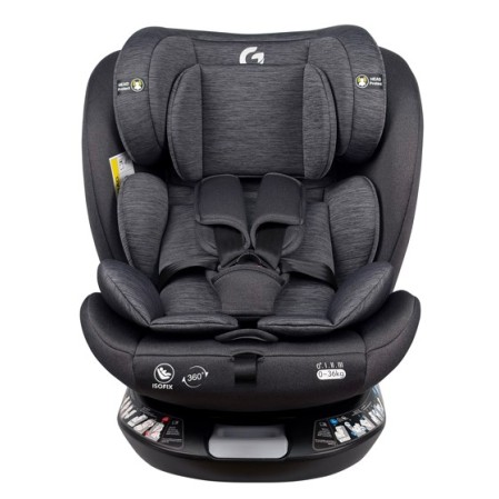 Καθισματάκι αυτοκινήτου G με isofix για βάρος 0 έως 36kg περιστρεφόμενο 360 μοίρες σε μαύρο γκρι