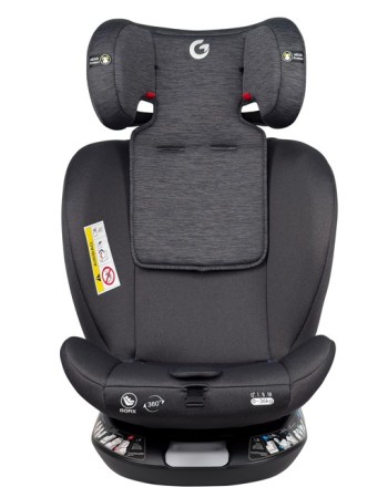 Καθισματάκι αυτοκινήτου G με isofix για βάρος 0 έως 36kg περιστρεφόμενο 360 μοίρες σε μαύρο γκρι