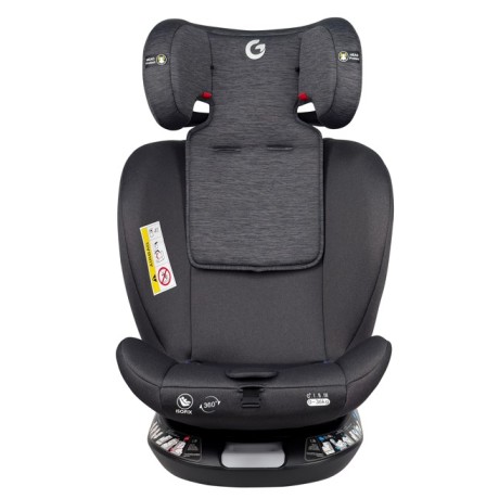 Καθισματάκι αυτοκινήτου G με isofix για βάρος 0 έως 36kg περιστρεφόμενο 360 μοίρες σε μαύρο γκρι