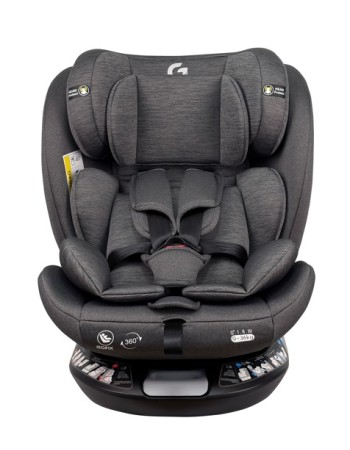 Καθισματάκι αυτοκινήτου G με isofix για βάρος 0 έως 36kg περιστρεφόμενο 360 μοίρες σε γκρι