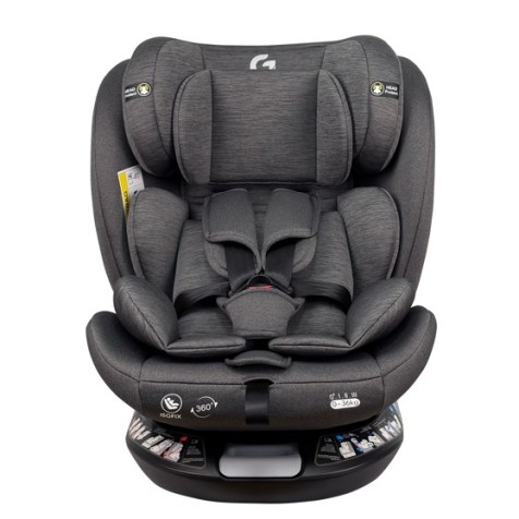 Καθισματάκι αυτοκινήτου G με isofix για βάρος 0 έως 36kg περιστρεφόμενο 360 μοίρες σε γκρι