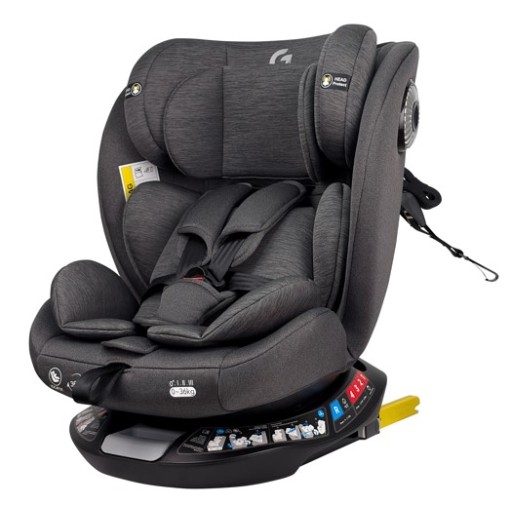 Καθισματάκι αυτοκινήτου G με isofix για βάρος 0 έως 36kg περιστρεφόμενο 360 μοίρες σε γκρι