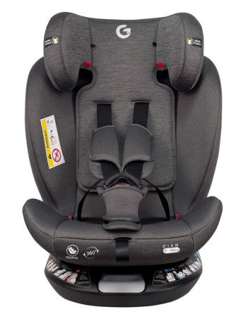 Καθισματάκι αυτοκινήτου G με isofix για βάρος 0 έως 36kg περιστρεφόμενο 360 μοίρες σε γκρι