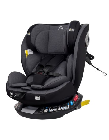 Καθισματάκι αυτοκινήτου G με isofix για βάρος 0 έως 36kg περιστρεφόμενο 360 μοίρες σε γκρι μαύρο