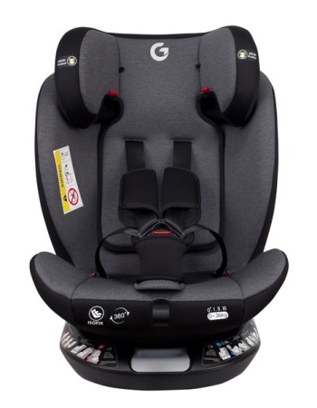 Καθισματάκι αυτοκινήτου G με isofix για βάρος 0 έως 36kg περιστρεφόμενο 360 μοίρες σε γκρι μαύρο