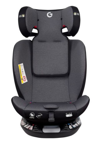 Καθισματάκι αυτοκινήτου G με isofix για βάρος 0 έως 36kg περιστρεφόμενο 360 μοίρες σε γκρι μαύρο