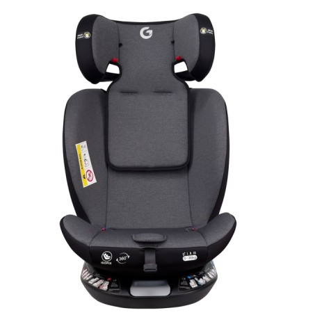 Καθισματάκι αυτοκινήτου G με isofix για βάρος 0 έως 36kg περιστρεφόμενο 360 μοίρες σε γκρι μαύρο