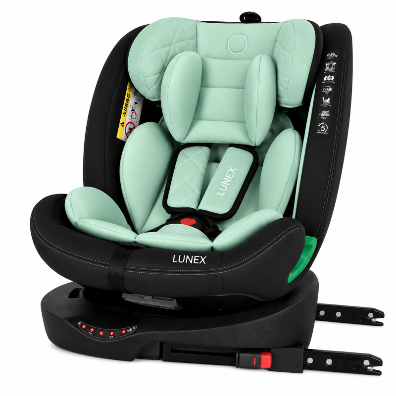 Παιδικό κάθισμα αυτοκινήτου LUNEX i-Size με Isofix 0-36 kg περιστρεφόμενο 360 μοίρες μαύρο φυστικί