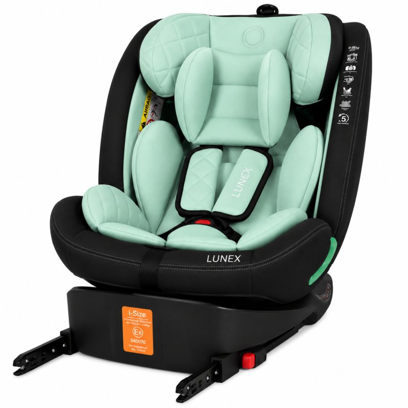 Παιδικό κάθισμα αυτοκινήτου LUNEX i-Size με Isofix 0-36 kg περιστρεφόμενο 360 μοίρες μαύρο φυστικί