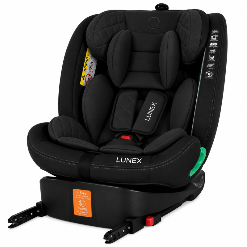 Παιδικό κάθισμα αυτοκινήτου LUNEX i-Size με Isofix 0-36 kg περιστρεφόμενο 360 μοίρες μαύρο