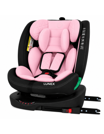Παιδικό κάθισμα αυτοκινήτου LUNEX i-Size με Isofix 0-36 kg περιστρεφόμενο 360 μοίρες μαύρο ροζ