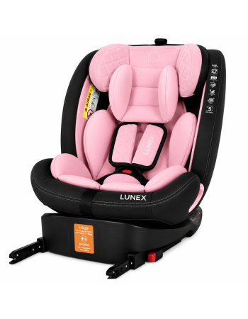 Παιδικό κάθισμα αυτοκινήτου LUNEX i-Size με Isofix 0-36 kg περιστρεφόμενο 360 μοίρες μαύρο ροζ