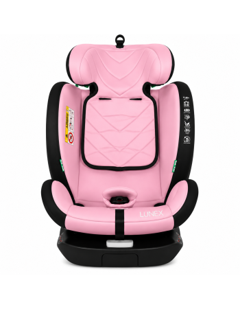 Παιδικό κάθισμα αυτοκινήτου LUNEX i-Size με Isofix 0-36 kg περιστρεφόμενο 360 μοίρες μαύρο ροζ