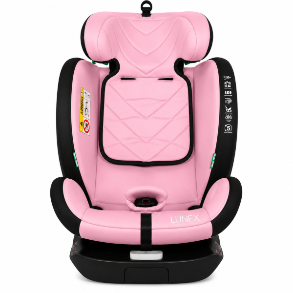 Παιδικό κάθισμα αυτοκινήτου LUNEX i-Size με Isofix 0-36 kg περιστρεφόμενο 360 μοίρες μαύρο ροζ