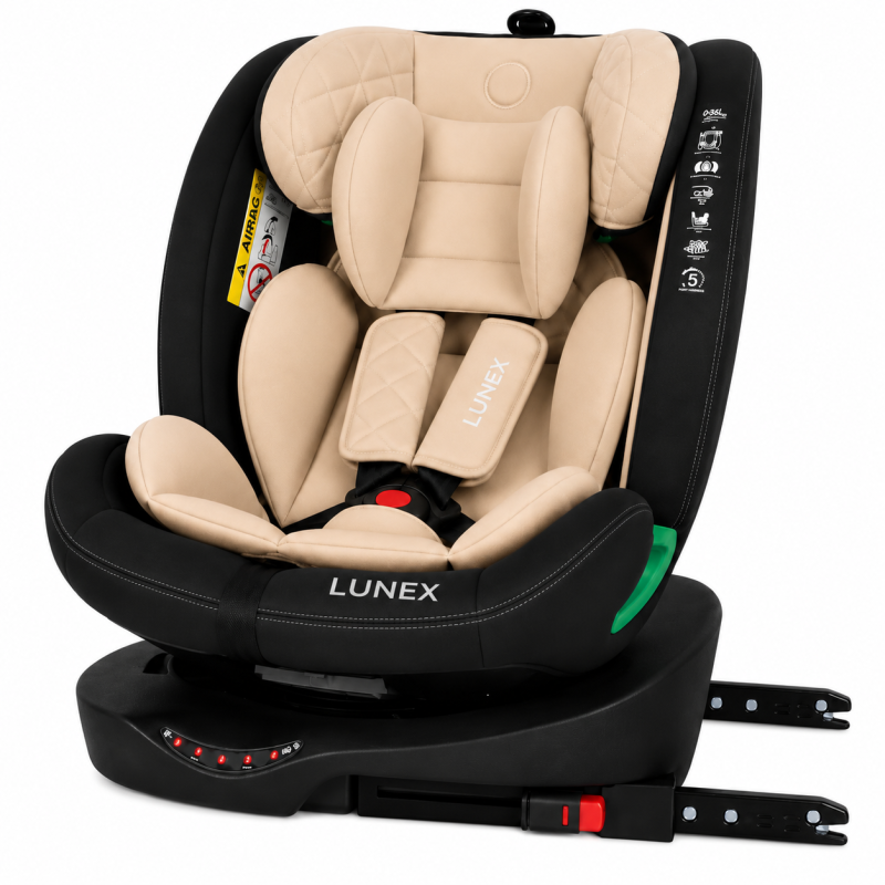 Παιδικό κάθισμα αυτοκινήτου LUNEX i-Size με Isofix 0-36 kg περιστρεφόμενο 360 μοίρες μαύρο μπεζ