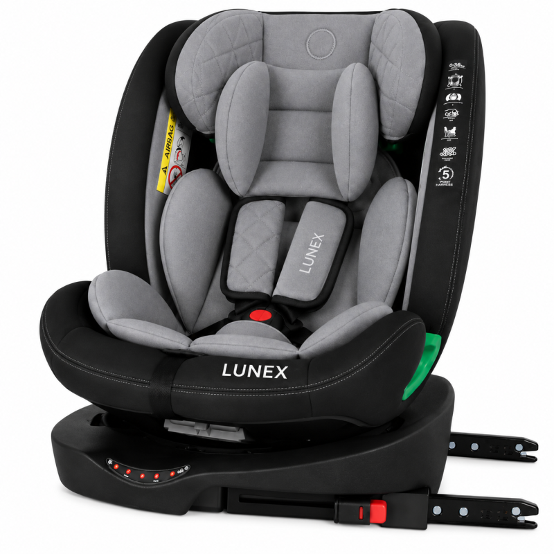 Παιδικό κάθισμα αυτοκινήτου LUNEX i-Size με Isofix 0-36 kg περιστρεφόμενο 360 μοίρες μαύρο γκρι