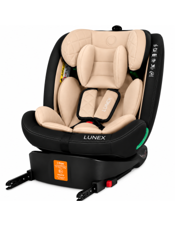 Παιδικό κάθισμα αυτοκινήτου LUNEX i-Size με Isofix 0-36 kg περιστρεφόμενο 360 μοίρες μαύρο μπεζ