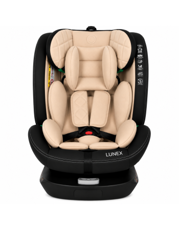 Παιδικό κάθισμα αυτοκινήτου LUNEX i-Size με Isofix 0-36 kg περιστρεφόμενο 360 μοίρες μαύρο μπεζ