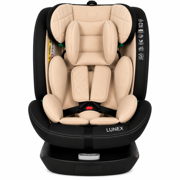 Παιδικό κάθισμα αυτοκινήτου LUNEX i-Size με Isofix 0-36 kg περιστρεφόμενο 360 μοίρες μαύρο μπεζ
