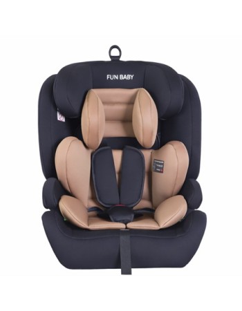 Καθισματάκι αυτοκινήτου FUN BABY με isofix για βάρος 9 έως 36kg μαύρο μπεζ