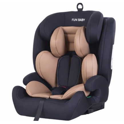 Καθισματάκι αυτοκινήτου FUN BABY με isofix για βάρος 9 έως 36kg μαύρο μπεζ