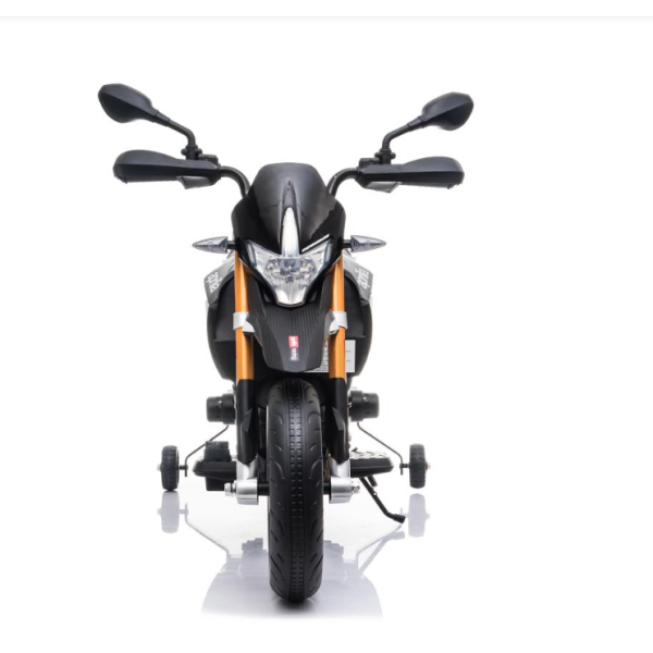 Ηλεκτροκίνητη παιδική μηχανή Licensed Aprilia Dorsoduro 900 12V σε Μαύρο - Λευκό Χρώμα 