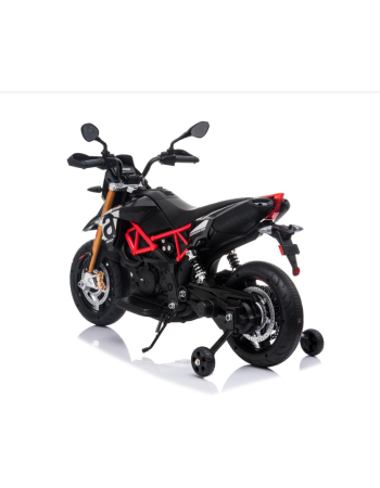 Ηλεκτροκίνητη παιδική μηχανή Licensed Aprilia Dorsoduro 900 12V σε Μαύρο - Λευκό Χρώμα 