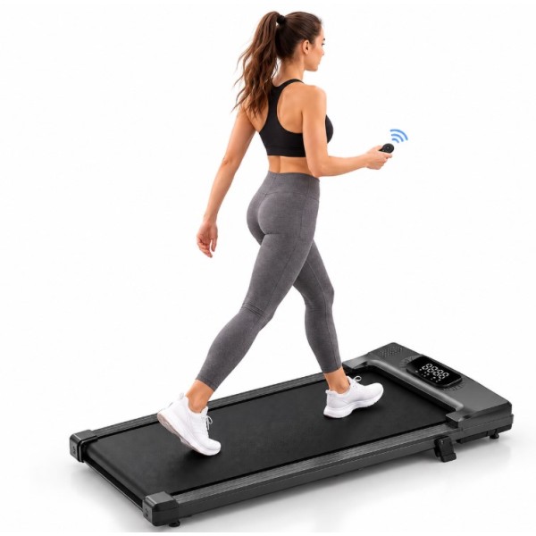 Ηλεκτρικός Διάδρομος Γυμναστικής Walking Pad Slim Αναδιπλούμενος  2HP Χωρίς Μπάρες, με Τηλεχειριστήριο, Ψηφιακή Οθόνη LED, Ταχύτητα 1–6 km/h & Ρυθμιζόμενη Κλίση 2 Επιπέδων