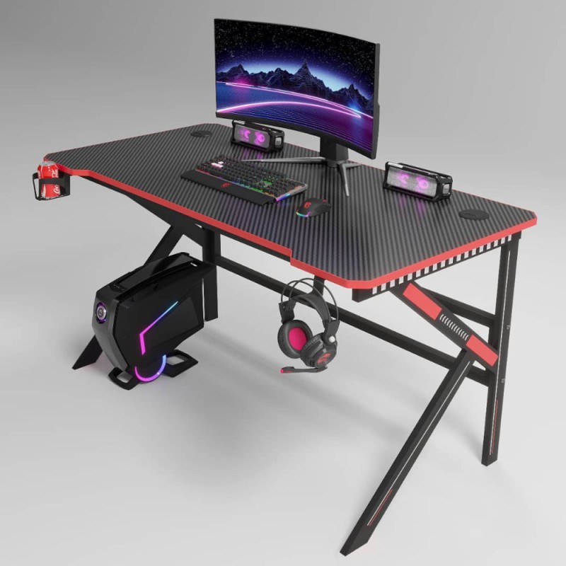 Γραφείο Gaming με Μεταλλικά Πόδια 120x60x75 – Σταθερό και Μοντέρνο TB12541