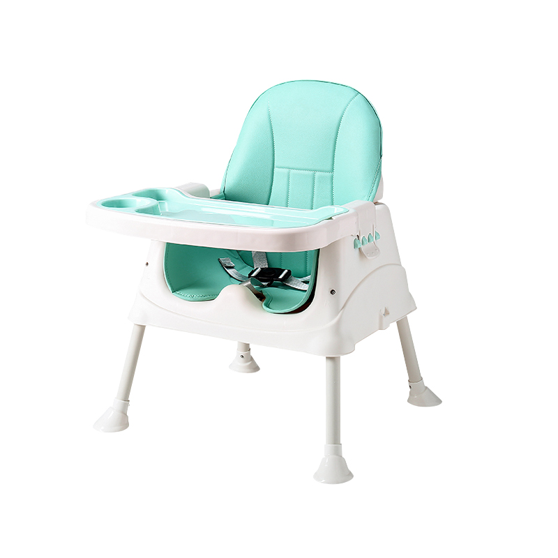 3 σε 1 παιδικό καρεκλάκι φαγητού δερματίνης ηλικίας 0 έως 4 ετών με διπλό τραπεζάκι σε ροζ