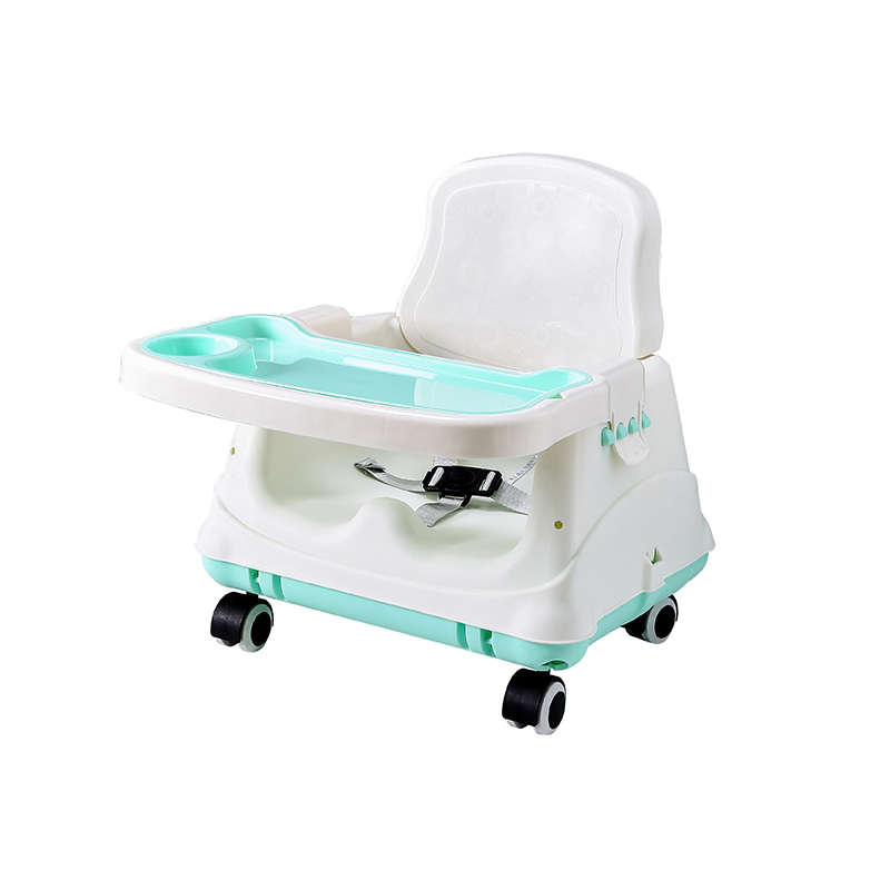 3 σε 1 παιδικό καρεκλάκι φαγητού δερματίνης ηλικίας 0 έως 4 ετών με διπλό τραπεζάκι σε ροζ