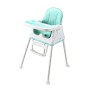 3 σε 1 παιδικό καρεκλάκι φαγητού δερματίνης ηλικίας 0 έως 4 ετών με διπλό τραπεζάκι σε πράσινο