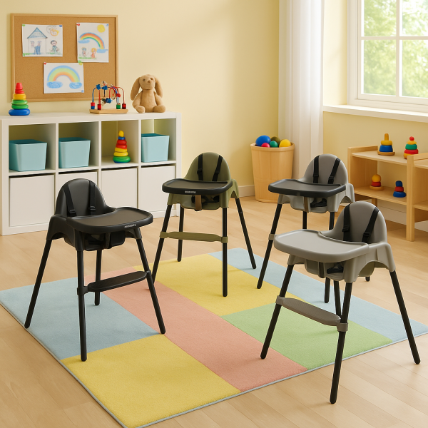 Καρεκλάκι φαγητού FunBaby 2 σε 1 με πλαστικό σκελετό και κάθισμα  απο 6 μηνών έως 15 κιλά σε λαδί χρώμα