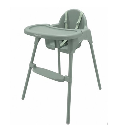 Καρεκλάκι φαγητού FunBaby 2 σε 1 με πλαστικό σκελετό και κάθισμα  απο 6 μηνών έως 15 κιλά σε φυστικί χρώμα