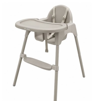 Καρεκλάκι φαγητού FunBaby 2 σε 1 με πλαστικό σκελετό και κάθισμα  απο 6 μηνών έως 15 κιλά σε μπεζ χρώμα