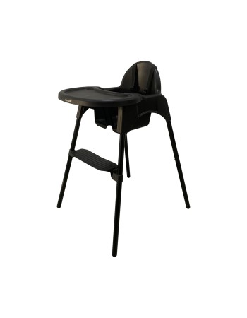 Καρεκλάκι φαγητού FunBaby 2 σε 1 με πλαστικό σκελετό και κάθισμα  απο 6 μηνών έως 15 κιλά σε μαύρο χρώμα