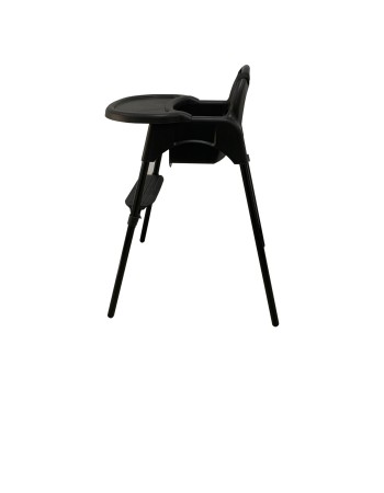 Καρεκλάκι φαγητού FunBaby 2 σε 1 με πλαστικό σκελετό και κάθισμα  απο 6 μηνών έως 15 κιλά σε μαύρο χρώμα