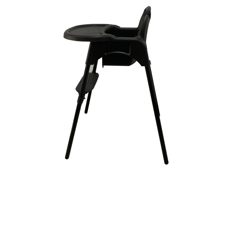 Καρεκλάκι φαγητού FunBaby 2 σε 1 με πλαστικό σκελετό και κάθισμα  απο 6 μηνών έως 15 κιλά σε μαύρο χρώμα