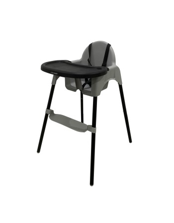Καρεκλάκι φαγητού FunBaby 2 σε 1 με πλαστικό σκελετό και κάθισμα  απο 6 μηνών έως 15 κιλά σε μαύρο γκρι χρώμα