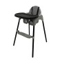 Καρεκλάκι φαγητού FunBaby 2 σε 1 με πλαστικό σκελετό και κάθισμα  απο 6 μηνών έως 15 κιλά σε μαύρο γκρι χρώμα