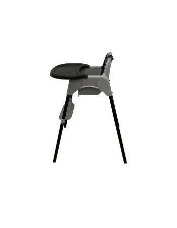 Καρεκλάκι φαγητού FunBaby 2 σε 1 με πλαστικό σκελετό και κάθισμα  απο 6 μηνών έως 15 κιλά σε μαύρο γκρι χρώμα