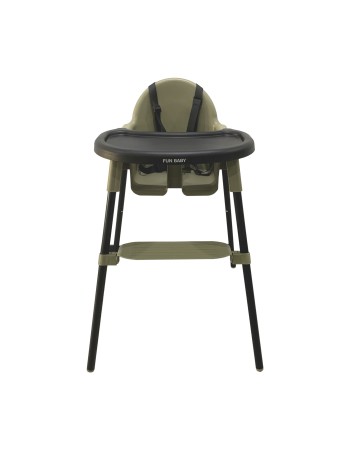 Καρεκλάκι φαγητού FunBaby 2 σε 1 με πλαστικό σκελετό και κάθισμα  απο 6 μηνών έως 15 κιλά σε λαδί χρώμα