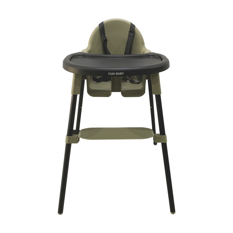 Καρεκλάκι φαγητού FunBaby 2 σε 1 με πλαστικό σκελετό και κάθισμα  απο 6 μηνών έως 15 κιλά σε λαδί χρώμα