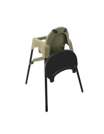 Καρεκλάκι φαγητού FunBaby 2 σε 1 με πλαστικό σκελετό και κάθισμα  απο 6 μηνών έως 15 κιλά σε λαδί χρώμα