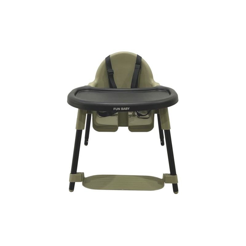 Καρεκλάκι φαγητού FunBaby 2 σε 1 με πλαστικό σκελετό και κάθισμα  απο 6 μηνών έως 15 κιλά σε λαδί χρώμα