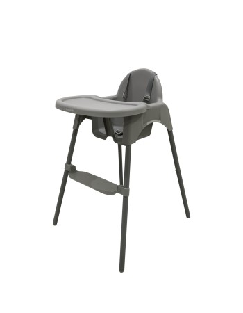 Καρεκλάκι φαγητού FunBaby 2 σε 1 με πλαστικό σκελετό και κάθισμα  απο 6 μηνών έως 15 κιλά σε γκρι χρώμα
