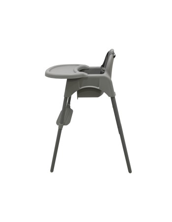 Καρεκλάκι φαγητού FunBaby 2 σε 1 με πλαστικό σκελετό και κάθισμα  απο 6 μηνών έως 15 κιλά σε γκρι χρώμα