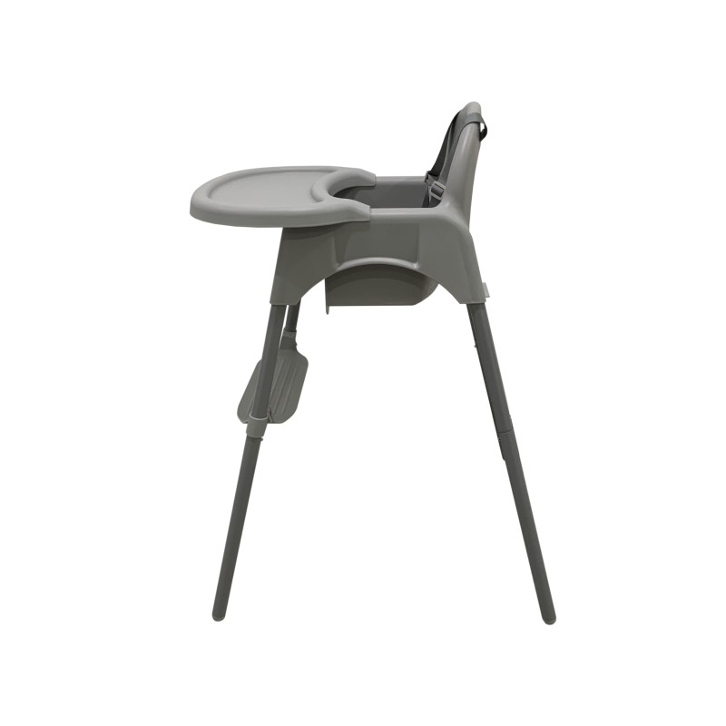 Καρεκλάκι φαγητού FunBaby 2 σε 1 με πλαστικό σκελετό και κάθισμα  απο 6 μηνών έως 15 κιλά σε γκρι χρώμα